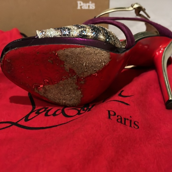Authentic Christian louboutin oslet 120 sandals heels shoes stilettos size 38 - Picture 5 of 13